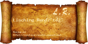 Lisching Renátó névjegykártya